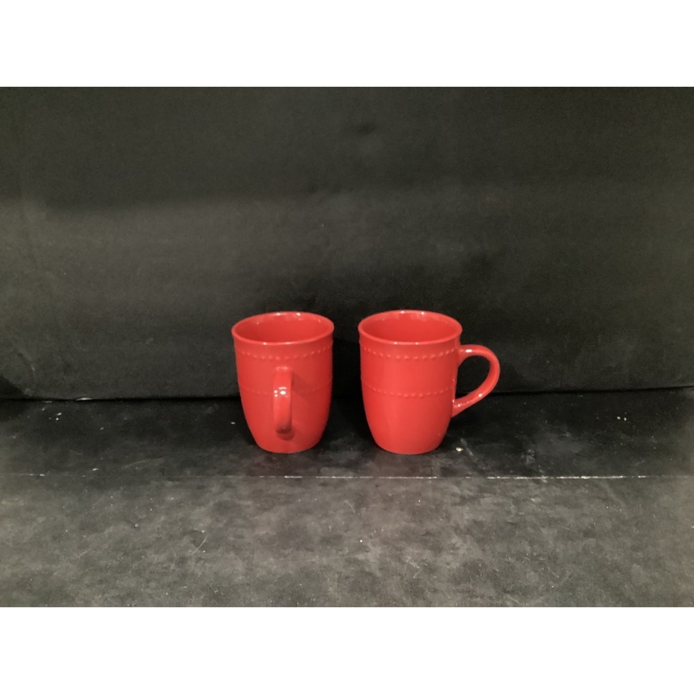 Royal Norfolk Red Ceramic Coffee Mugs Cups 4.5" Set of 2